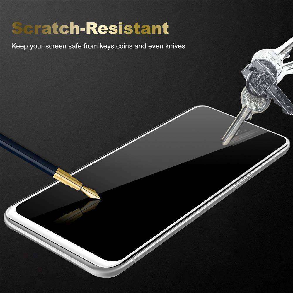 Cadorabo Panzerfolie für Honor 8 LITE Schutzfolie in Weiß Vollbild Folie Tempered Display Schutzglas