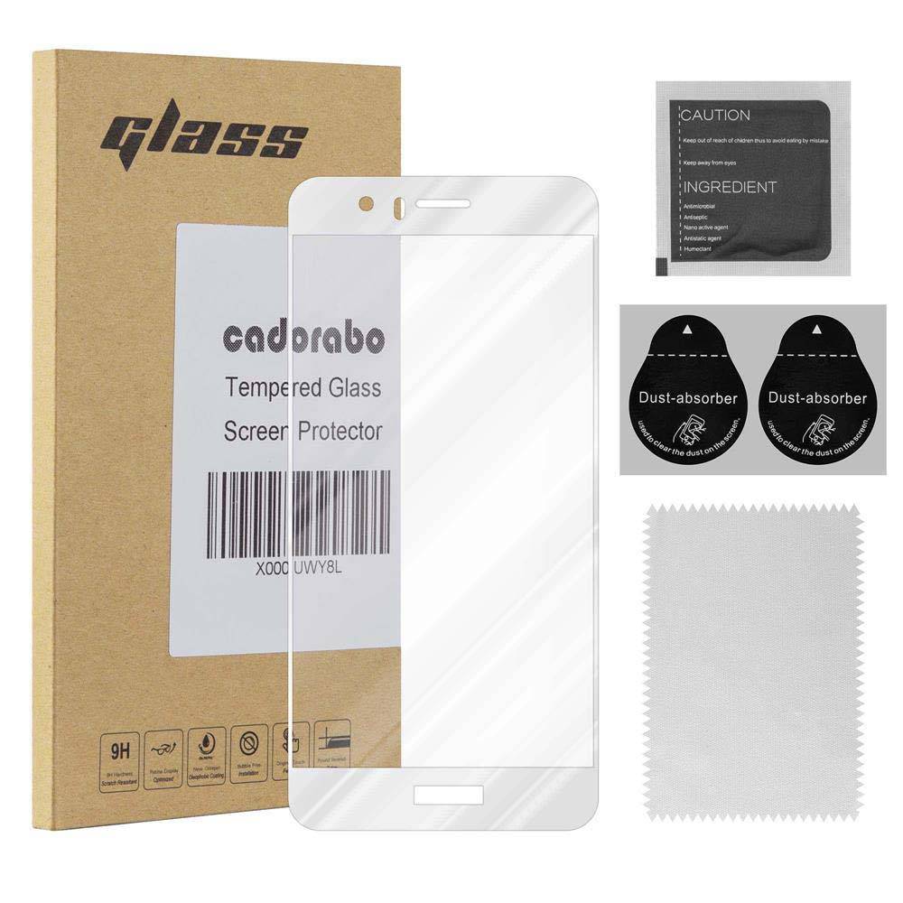 Cadorabo Panzerfolie für Honor 8 Schutzfolie in Weiß Vollbild Folie Tempered Display Schutzglas