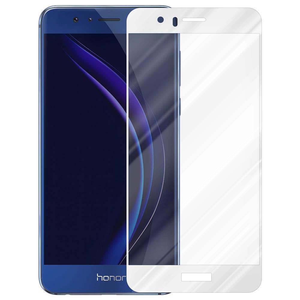 Cadorabo Panzerfolie für Honor 8 Schutzfolie in Weiß Vollbild Folie Tempered Display Schutzglas