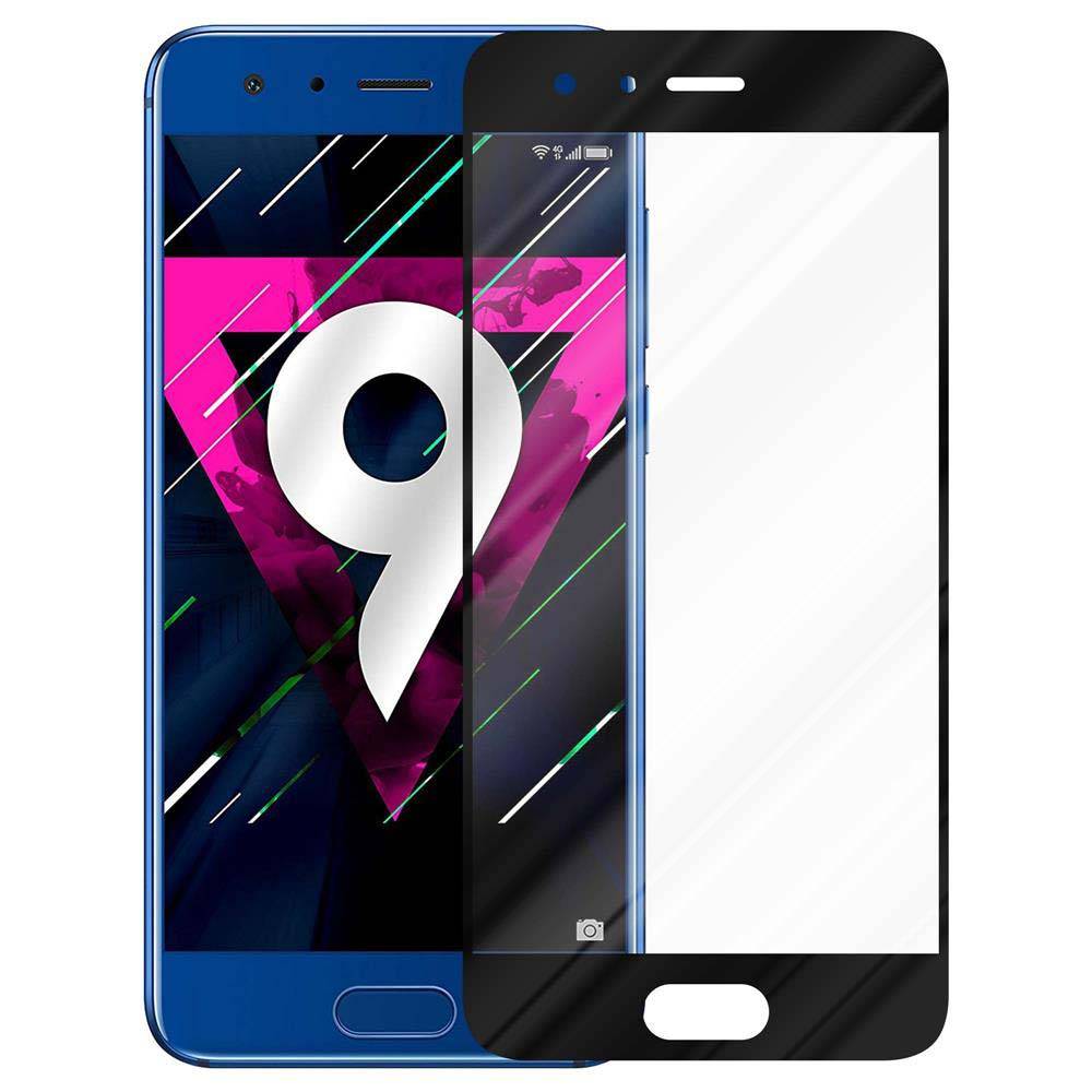 Cadorabo Panzerfolie für Honor 9 Schutzfolie in Schwarz Vollbild Folie Tempered Display Schutzglas
