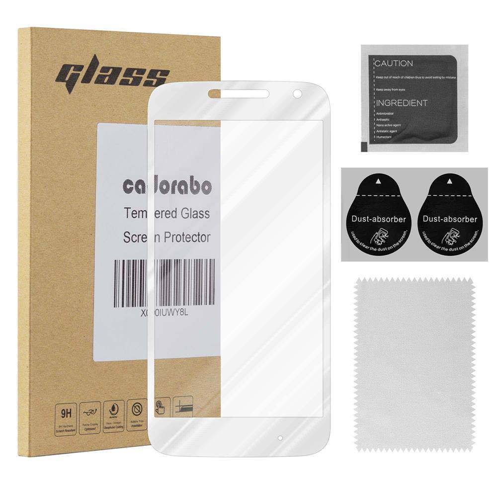 Cadorabo Panzerfolie für Motorola MOTO G4 PLAY Schutzfolie in Weiß Vollbild Folie Tempered Display Schutzglas