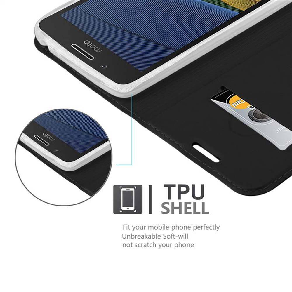 Cadorabo Handyhülle für Motorola MOTO G5 Schutz Hülle in Schwarz Cover Etui Book Case Booklet