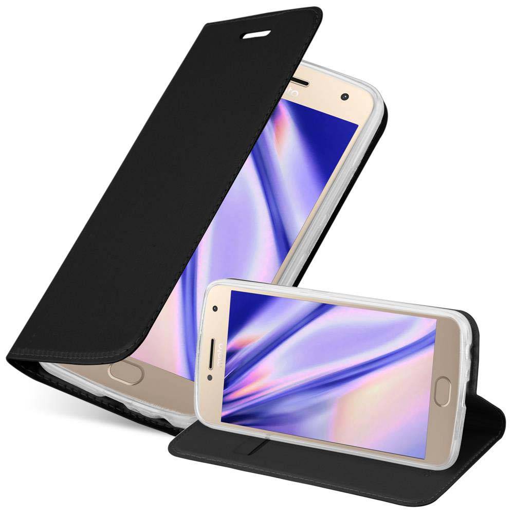 Cadorabo Handyhülle für Motorola MOTO G5 PLUS Schutz Hülle in Schwarz Cover Etui Book Case Booklet