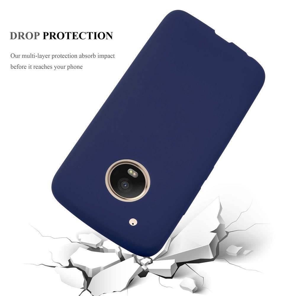 Cadorabo Hülle für Motorola MOTO G5 PLUS Schutzhülle in Blau Handyhülle TPU Silikon Etui Case Cover