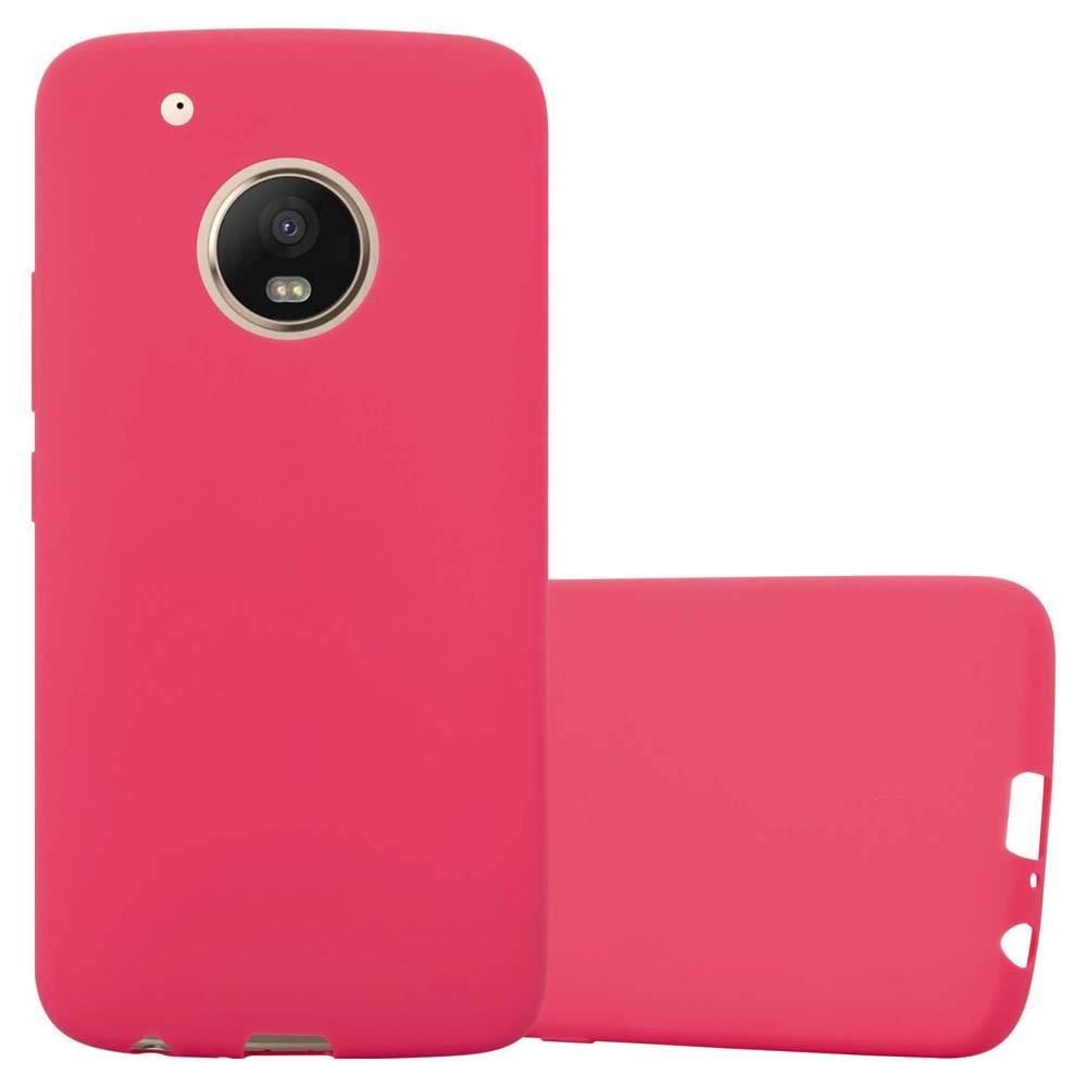 Cadorabo Hülle für Motorola MOTO G5 PLUS Schutzhülle in Rot Handyhülle TPU Silikon Etui Case Cover