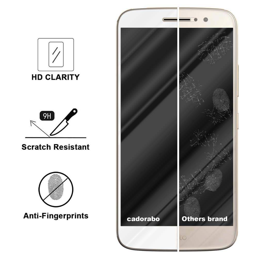 Cadorabo Panzerfolie für Motorola MOTO M Schutzfolie in Weiß Vollbild Folie Tempered Display Schutzglas