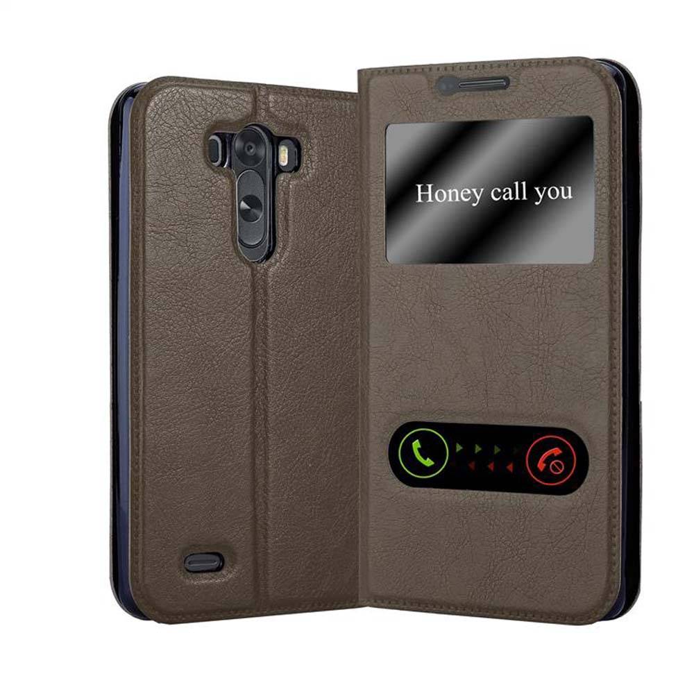 Cadorabo Schutzhülle für LG G3 Hülle in Braun Handyhülle Book Case Cover Etui