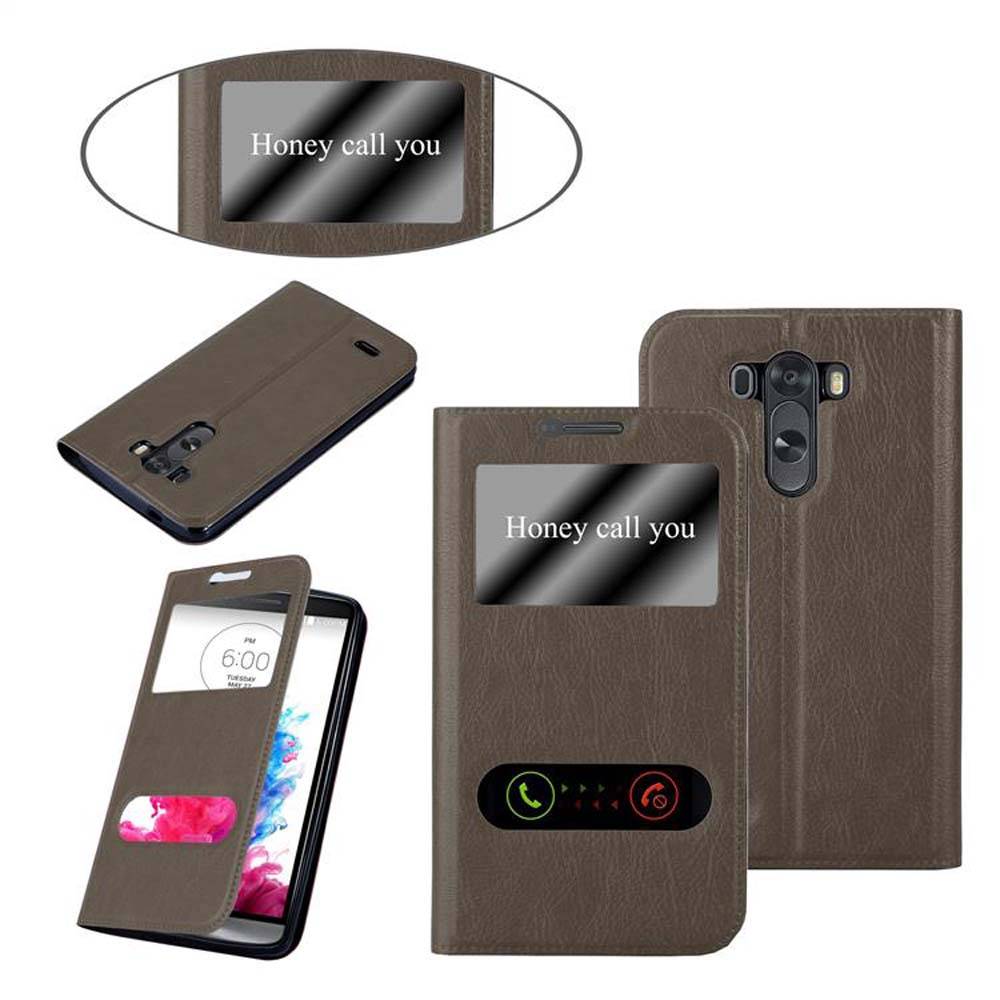 Cadorabo Schutzhülle für LG G3 Hülle in Braun Handyhülle Book Case Cover Etui