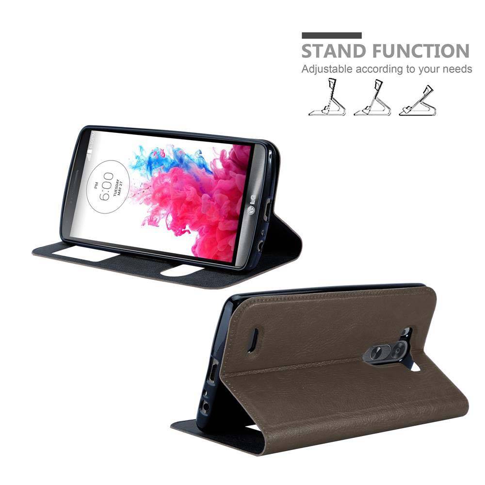 Cadorabo Schutzhülle für LG G3 Hülle in Braun Handyhülle Book Case Cover Etui