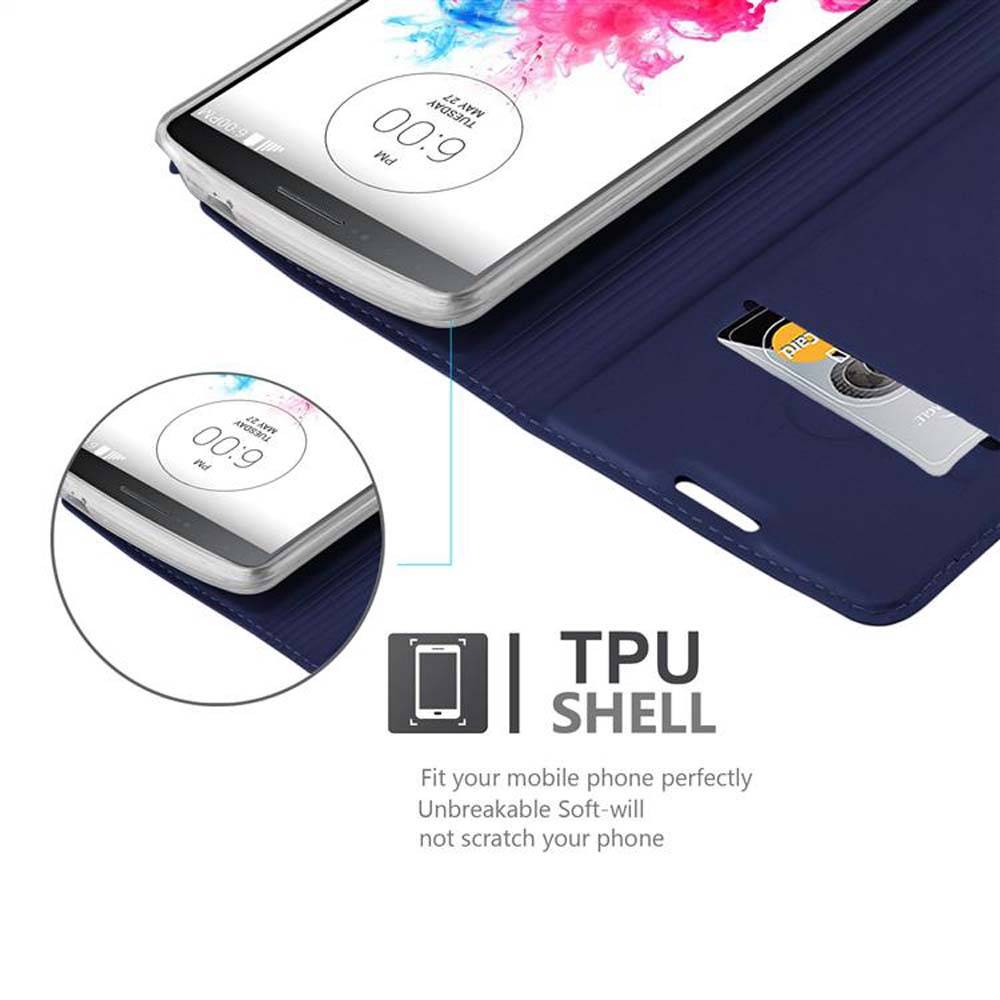 Cadorabo Handyhülle für LG G3 Schutz Hülle in Blau Cover Etui Book Case Booklet