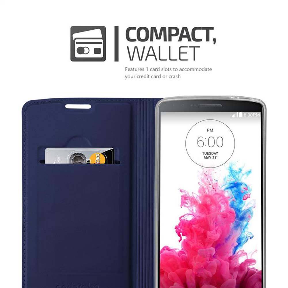 Cadorabo Handyhülle für LG G3 Schutz Hülle in Blau Cover Etui Book Case Booklet