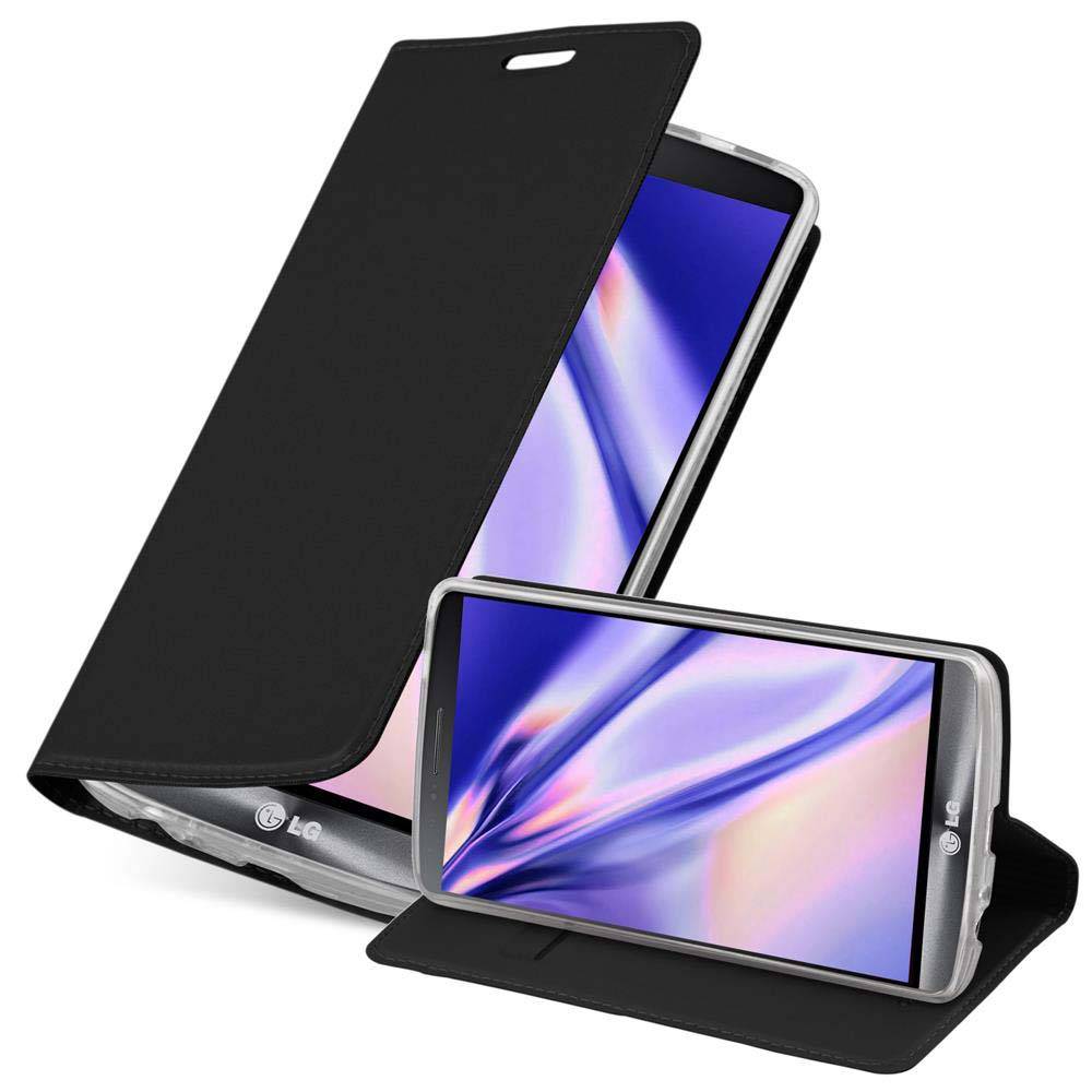 Cadorabo Handyhülle für LG G3 Schutz Hülle in Schwarz Cover Etui Book Case Booklet