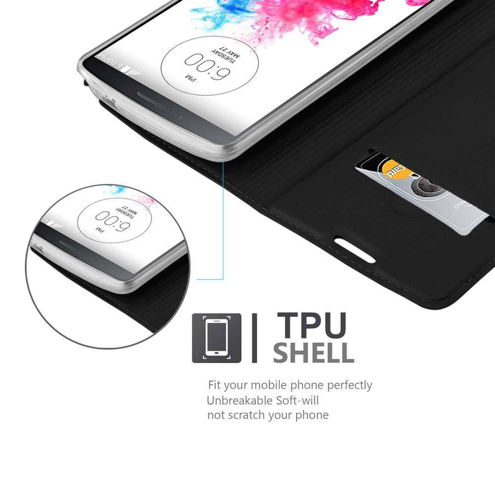 Cadorabo Handyhülle für LG G3 Schutz Hülle in Schwarz Cover Etui Book Case Booklet