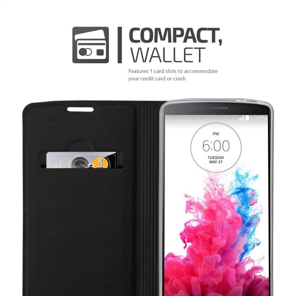 Cadorabo Handyhülle für LG G3 Schutz Hülle in Schwarz Cover Etui Book Case Booklet