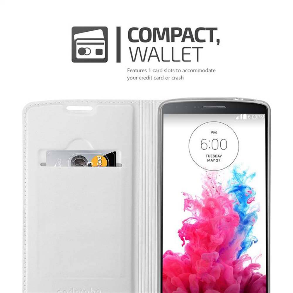 Cadorabo Handyhülle für LG G3 Schutz Hülle in Silber Cover Etui Book Case Booklet