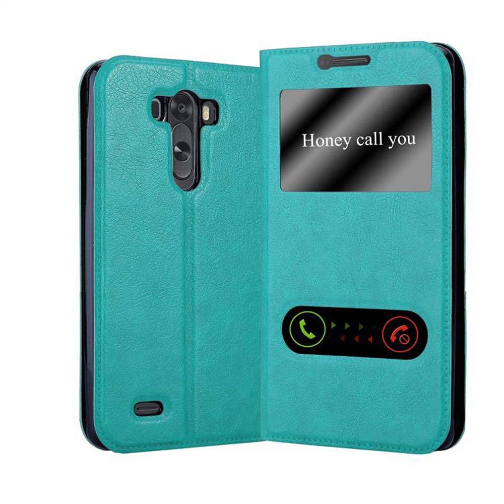 Cadorabo Schutzhülle für LG G3 Hülle in Türkis Handyhülle Book Case Cover Etui