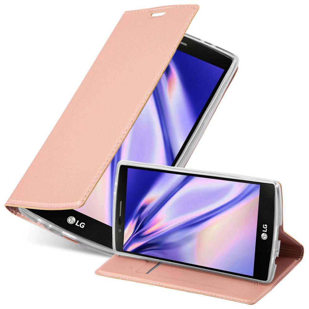 Cadorabo Handyhülle für LG G4 / G4 PLUS Schutz Hülle in Rosa Cover Etui Book Case Booklet