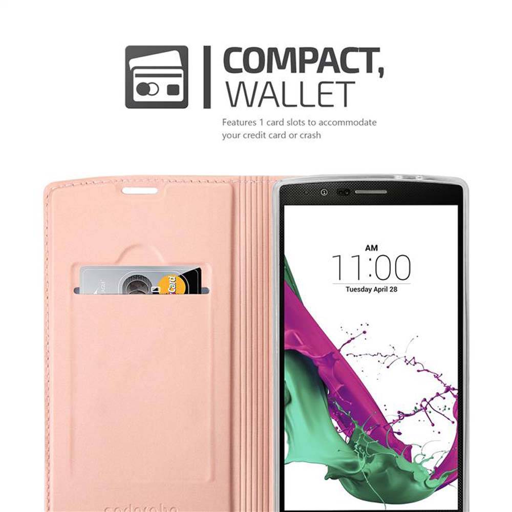 Cadorabo Handyhülle für LG G4 / G4 PLUS Schutz Hülle in Rosa Cover Etui Book Case Booklet