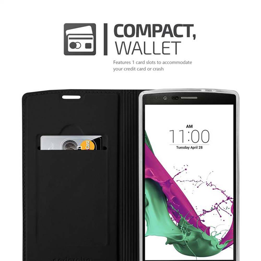 Cadorabo Handyhülle für LG G4 / G4 PLUS Schutz Hülle in Schwarz Cover Etui Book Case Booklet