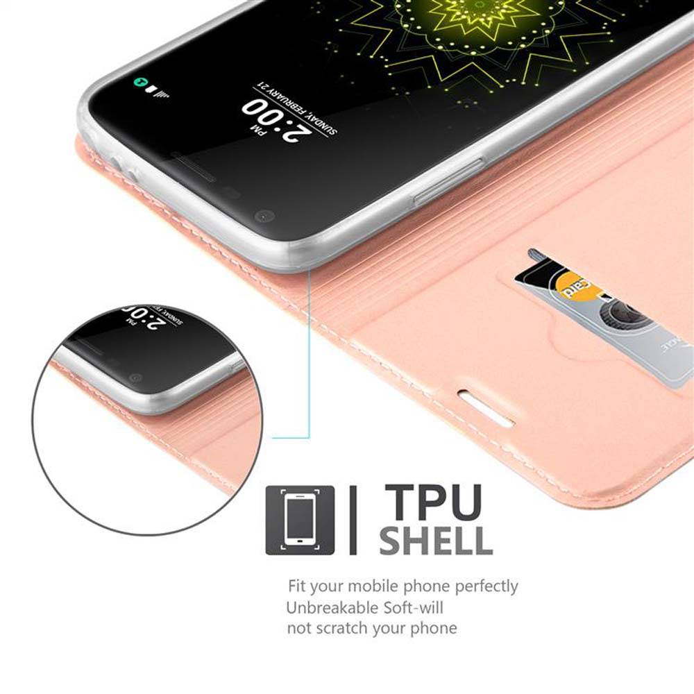 Cadorabo Handyhülle für LG G5 Schutz Hülle in Rosa Cover Etui Book Case Booklet