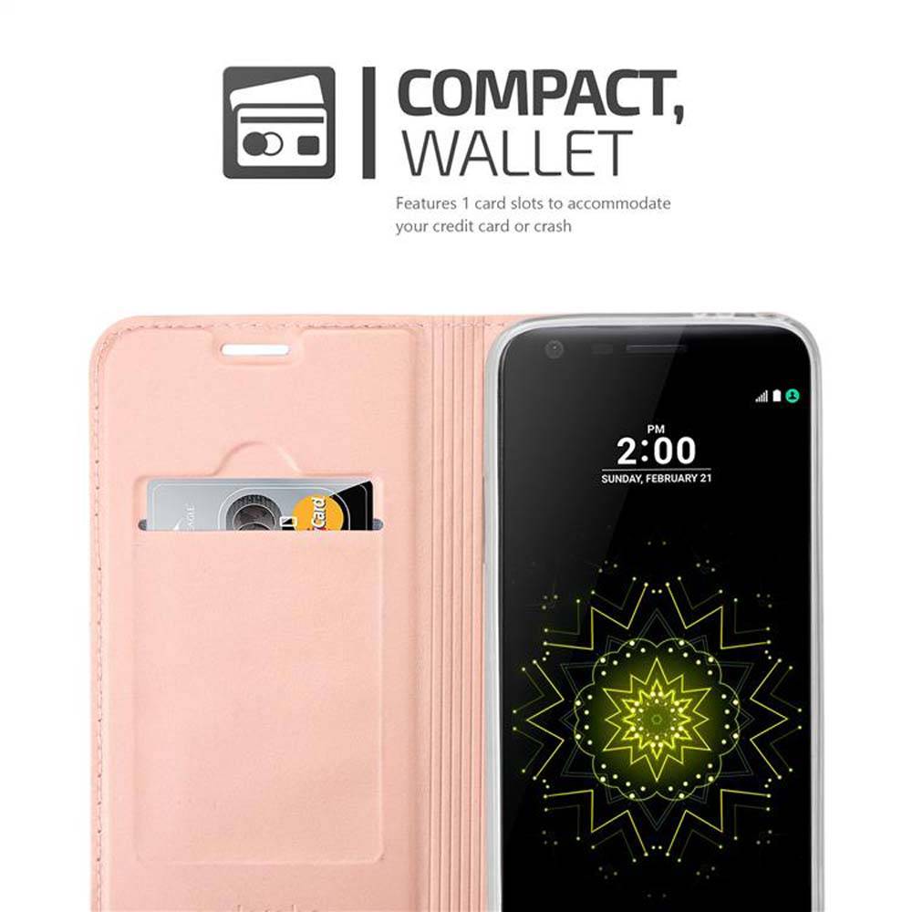 Cadorabo Handyhülle für LG G5 Schutz Hülle in Rosa Cover Etui Book Case Booklet