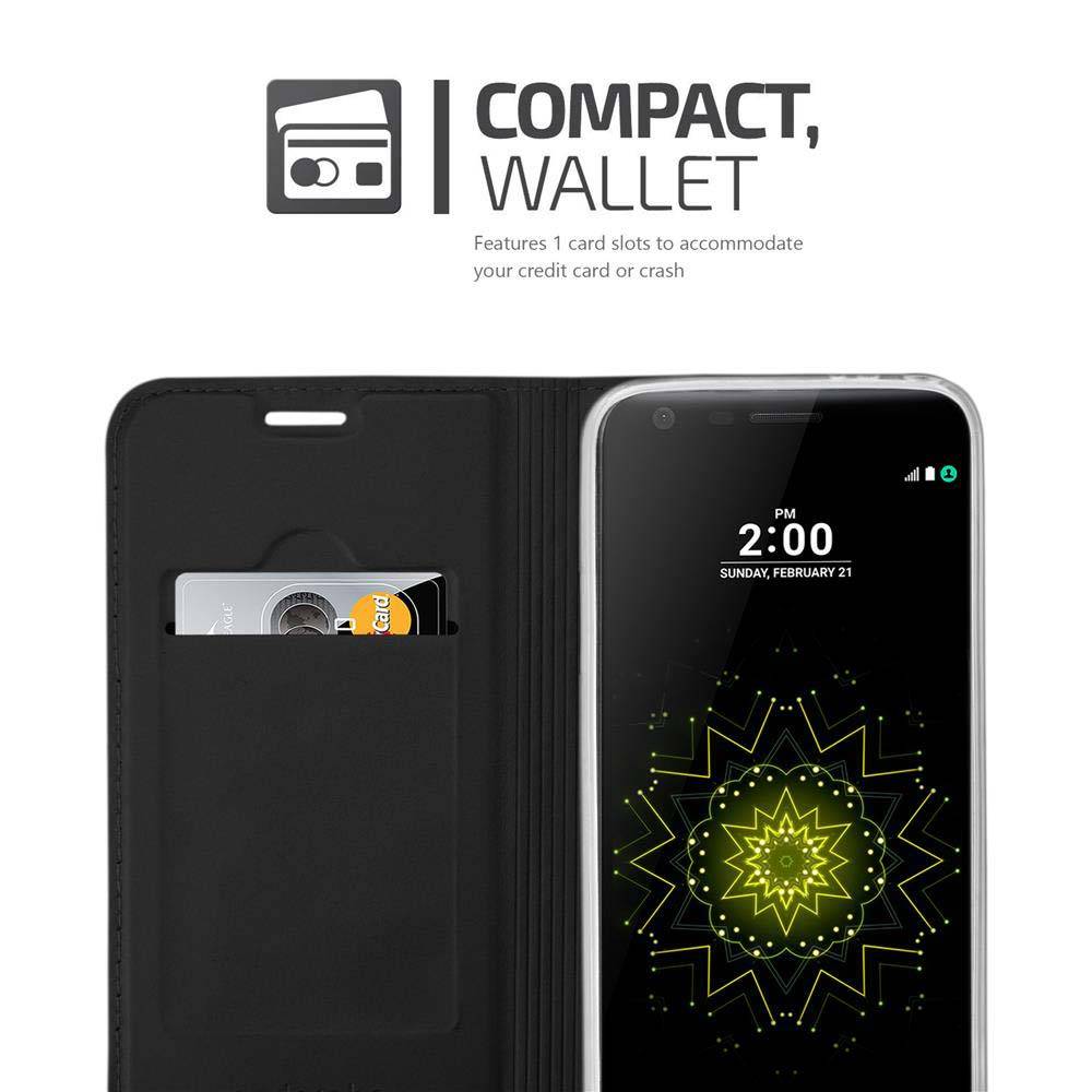 Cadorabo Handyhülle für LG G5 Schutz Hülle in Schwarz Cover Etui Book Case Booklet