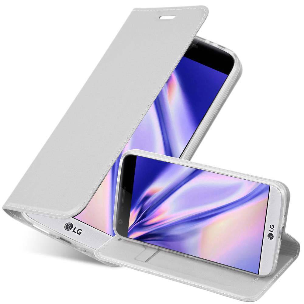 Cadorabo Handyhülle für LG G5 Schutz Hülle in Silber Cover Etui Book Case Booklet