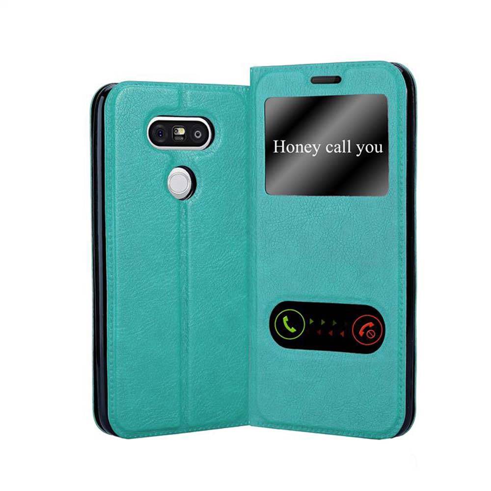 Cadorabo Schutzhülle für LG G5 Hülle in Türkis Handyhülle Book Case Cover Etui
