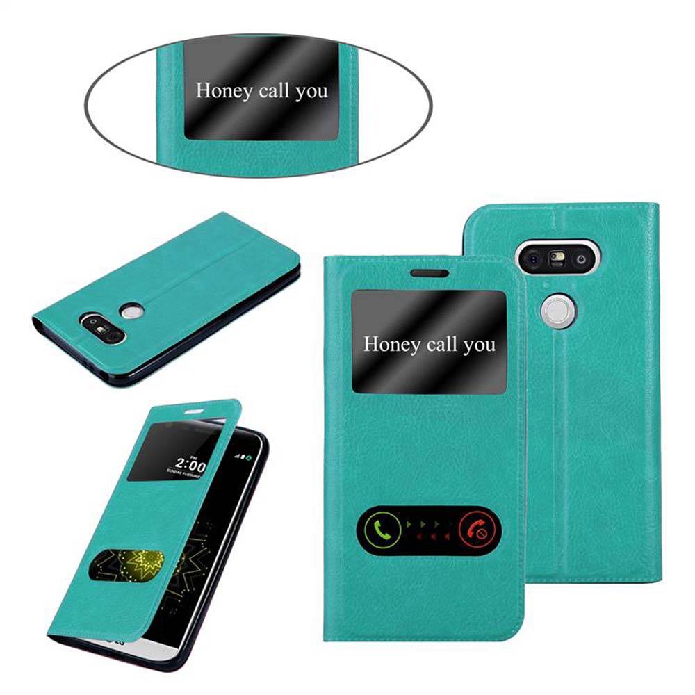 Cadorabo Schutzhülle für LG G5 Hülle in Türkis Handyhülle Book Case Cover Etui