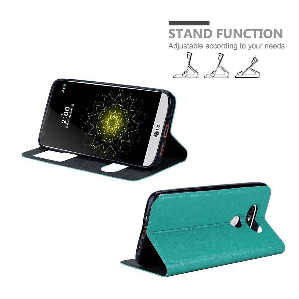 Cadorabo Schutzhülle für LG G5 Hülle in Türkis Handyhülle Book Case Cover Etui
