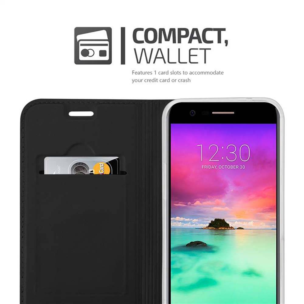 Cadorabo Handyhülle für LG K10 2017 Schutz Hülle in Schwarz Cover Etui Book Case Booklet
