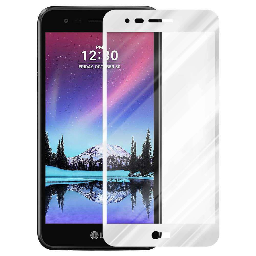 Cadorabo Panzerfolie für LG K4 2017 Schutzfolie in Weiß Vollbild Folie Tempered Display Schutzglas