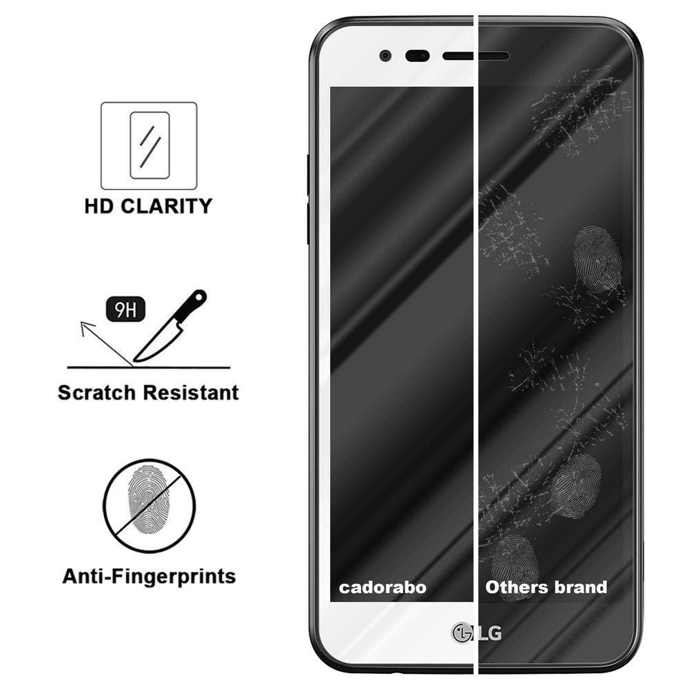 Cadorabo Panzerfolie für LG K4 2017 Schutzfolie in Weiß Vollbild Folie Tempered Display Schutzglas