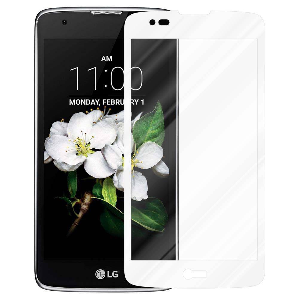 Cadorabo Panzerfolie für LG K7 Schutzfolie in Weiß Vollbild Folie Tempered Display Schutzglas
