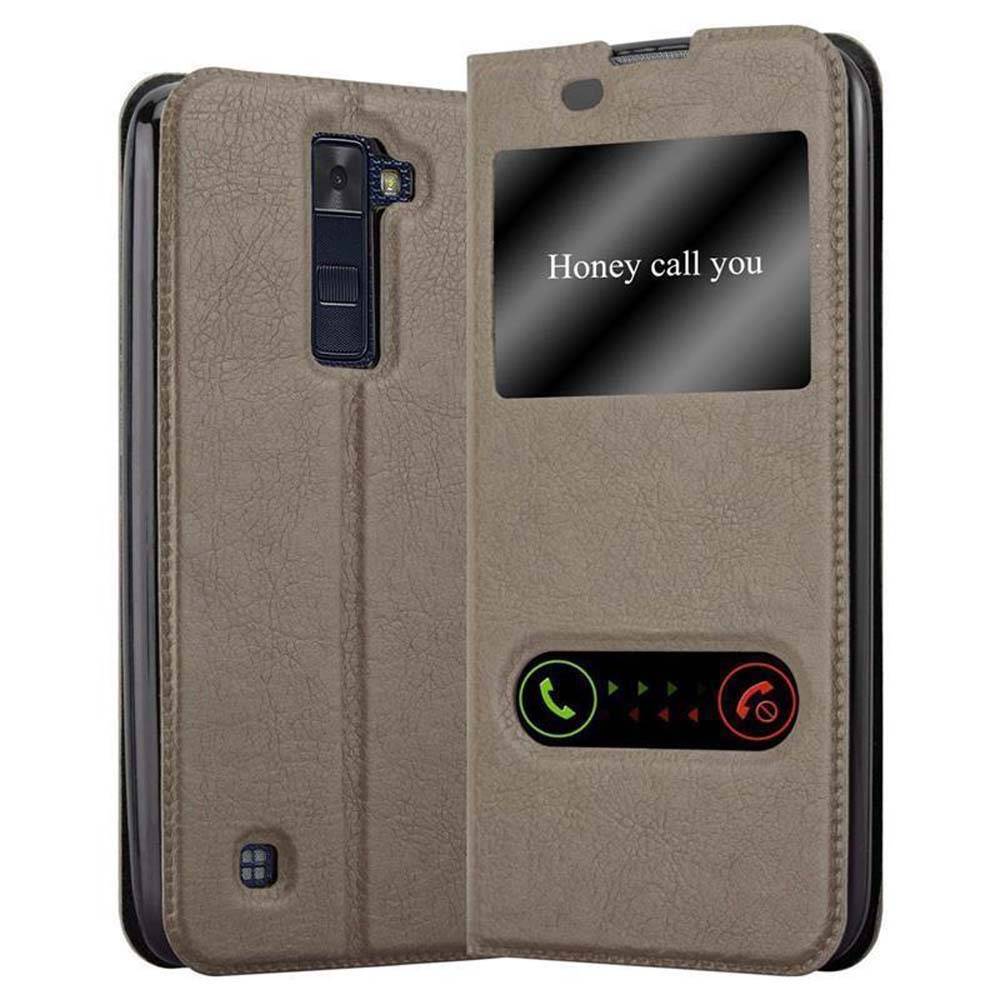 Cadorabo Schutzhülle für LG K8 2016 Hülle in Braun Handyhülle Book Case Cover Etui