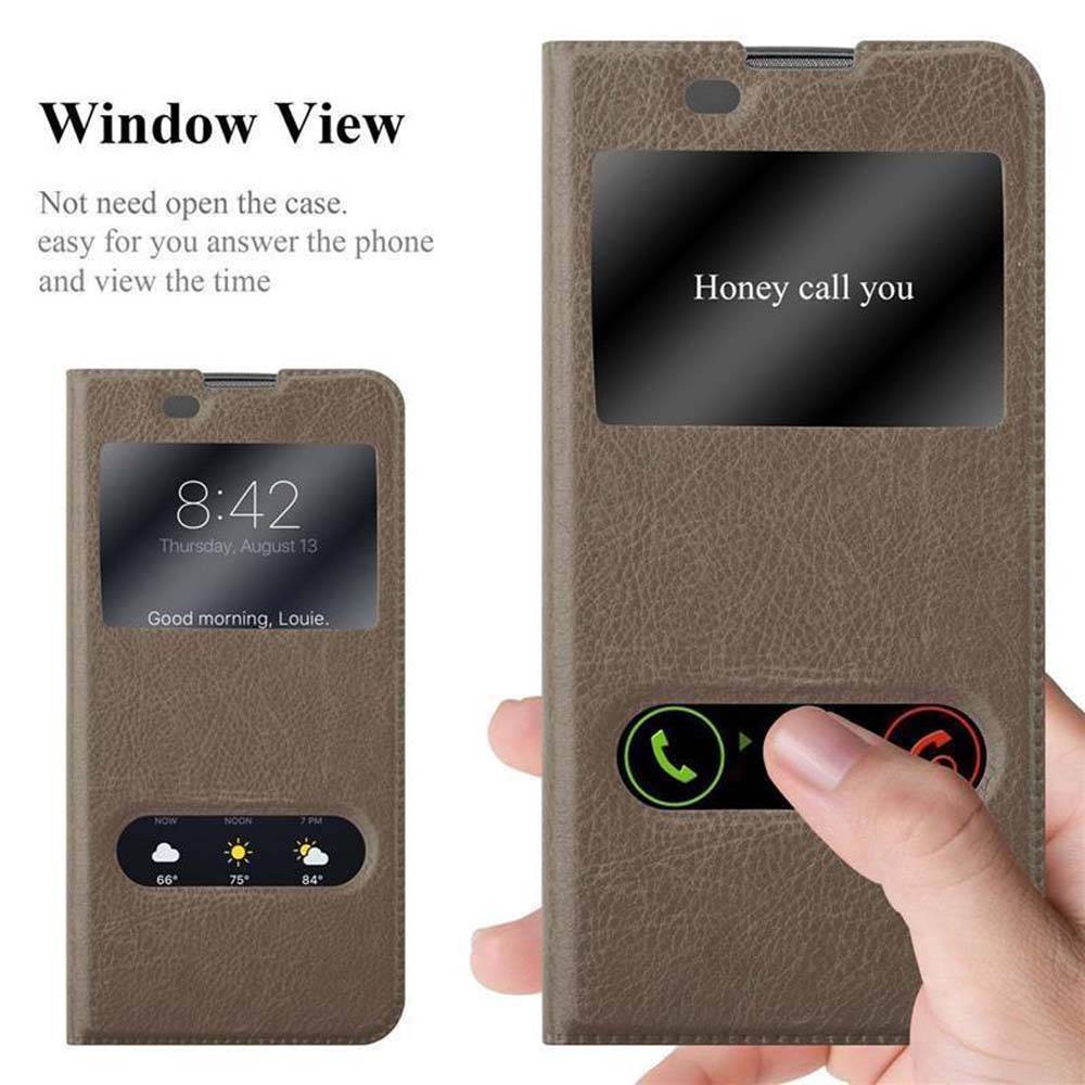 Cadorabo Schutzhülle für LG K8 2016 Hülle in Braun Handyhülle Book Case Cover Etui