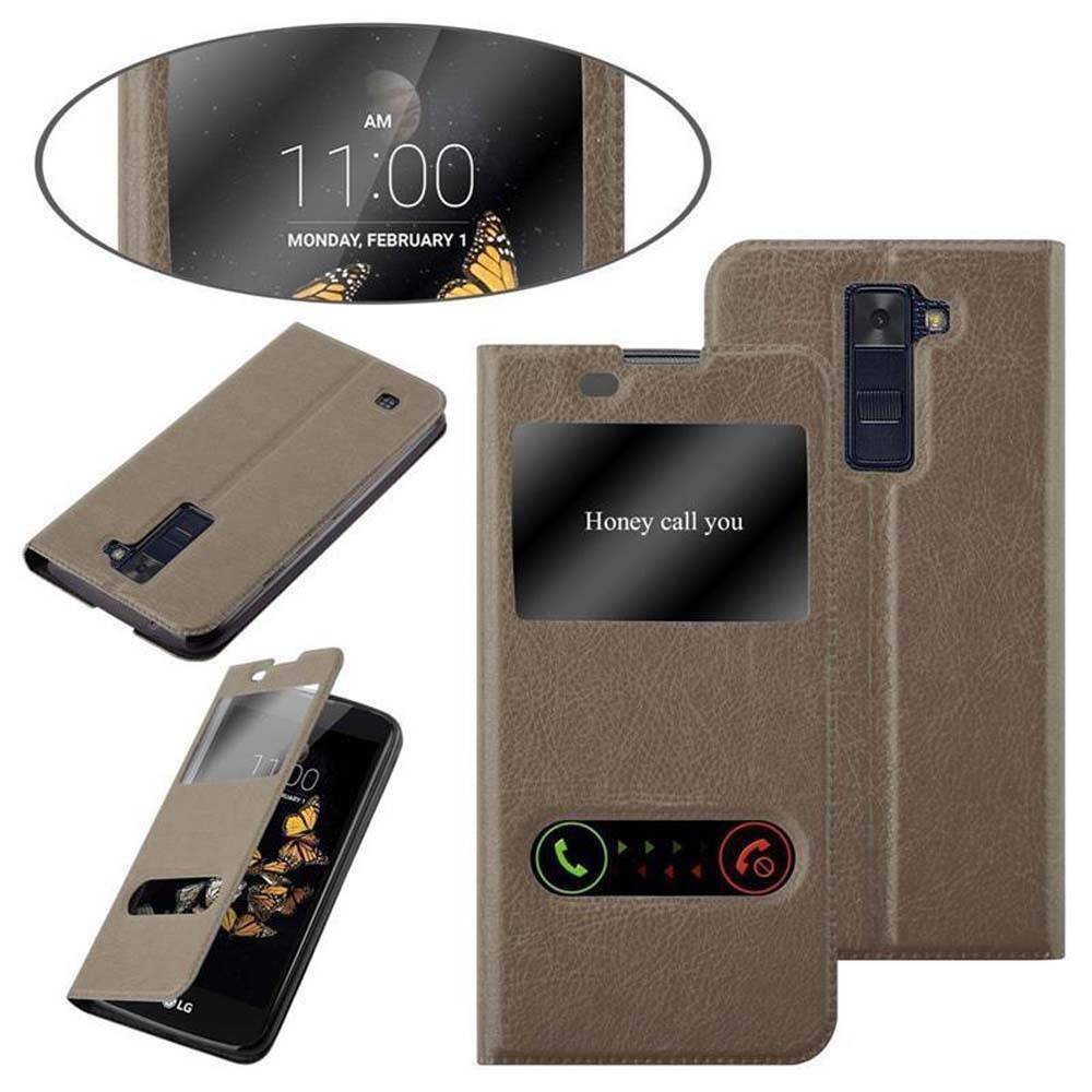 Cadorabo Schutzhülle für LG K8 2016 Hülle in Braun Handyhülle Book Case Cover Etui
