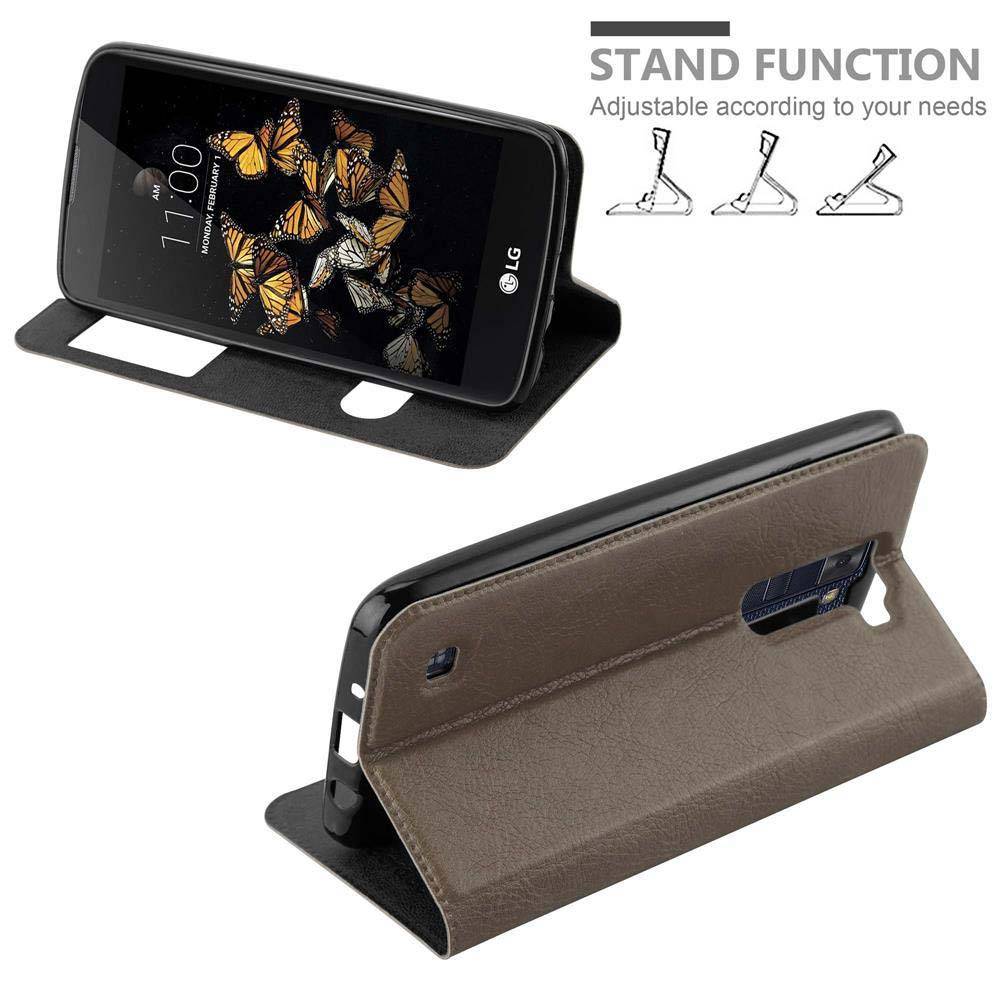 Cadorabo Schutzhülle für LG K8 2016 Hülle in Braun Handyhülle Book Case Cover Etui