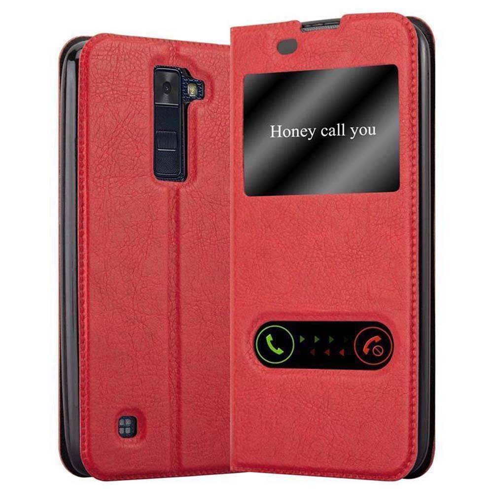 Cadorabo Schutzhülle für LG K8 2016 Hülle in Rot Handyhülle Book Case Cover Etui