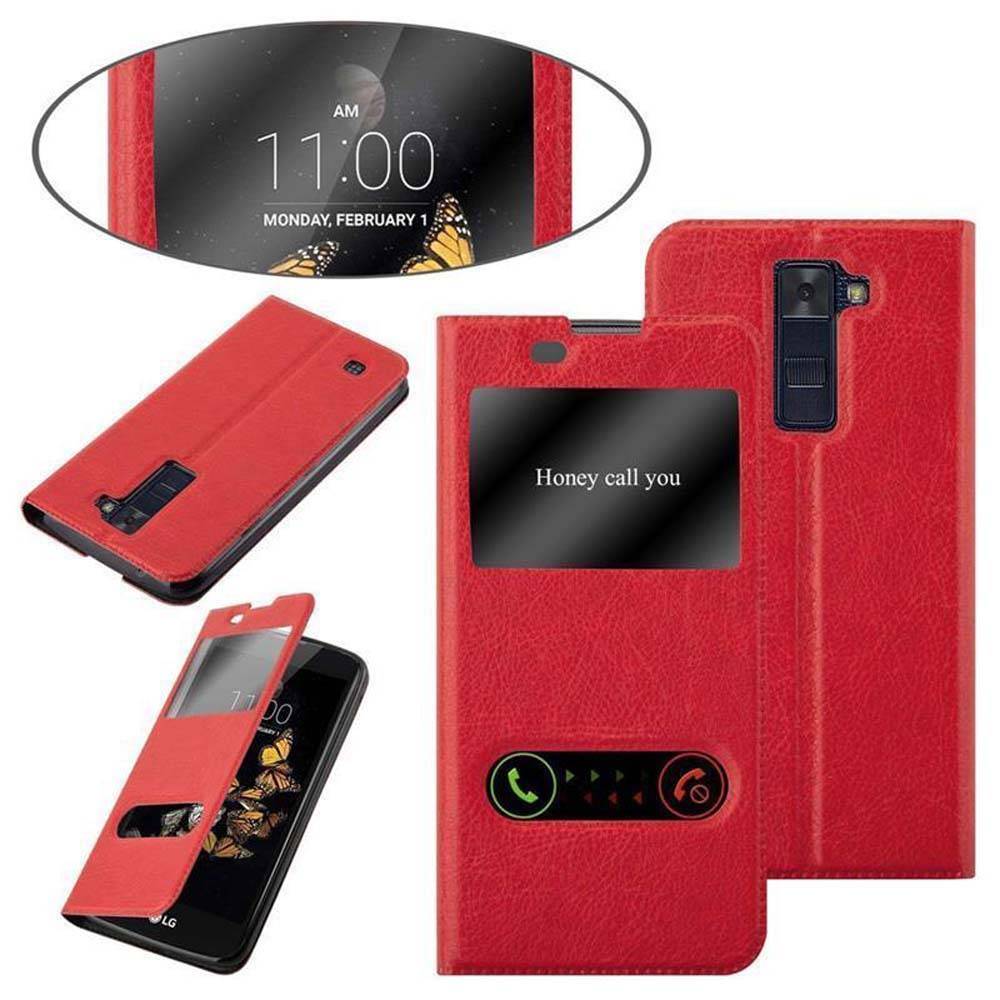 Cadorabo Schutzhülle für LG K8 2016 Hülle in Rot Handyhülle Book Case Cover Etui