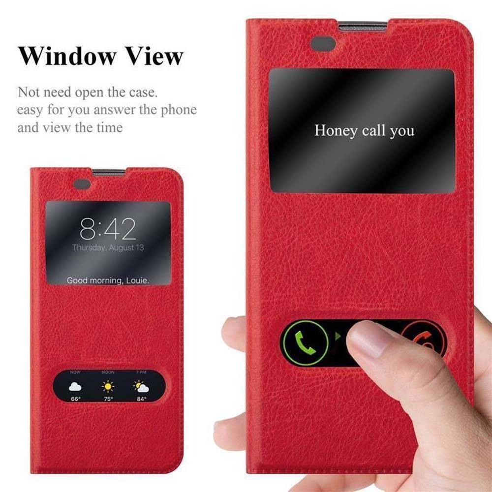 Cadorabo Schutzhülle für LG K8 2016 Hülle in Rot Handyhülle Book Case Cover Etui