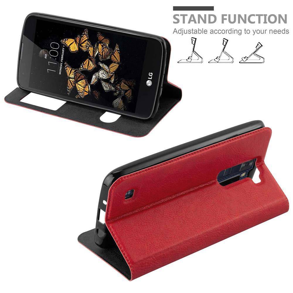 Cadorabo Schutzhülle für LG K8 2016 Hülle in Rot Handyhülle Book Case Cover Etui