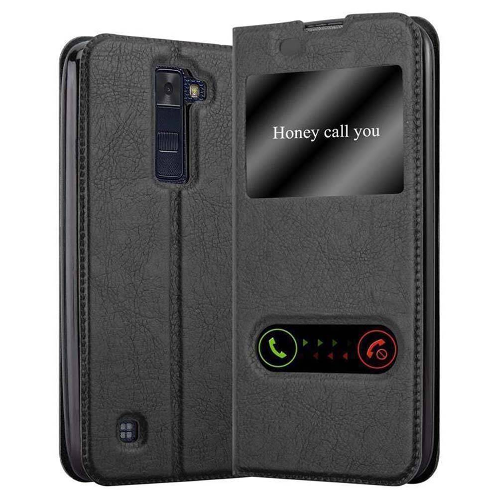 Cadorabo Schutzhülle für LG K8 2016 Hülle in Schwarz Handyhülle Book Case Cover Etui