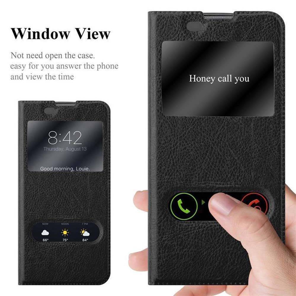 Cadorabo Schutzhülle für LG K8 2016 Hülle in Schwarz Handyhülle Book Case Cover Etui