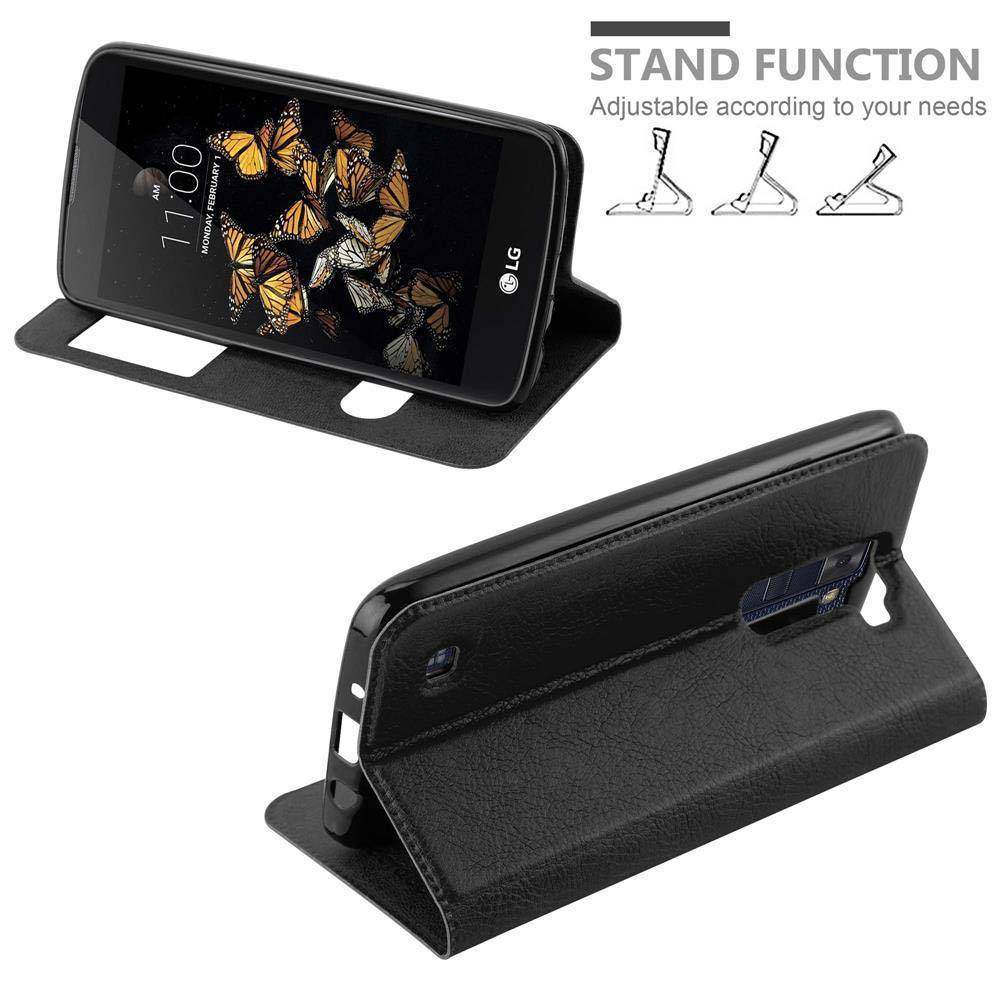 Cadorabo Schutzhülle für LG K8 2016 Hülle in Schwarz Handyhülle Book Case Cover Etui
