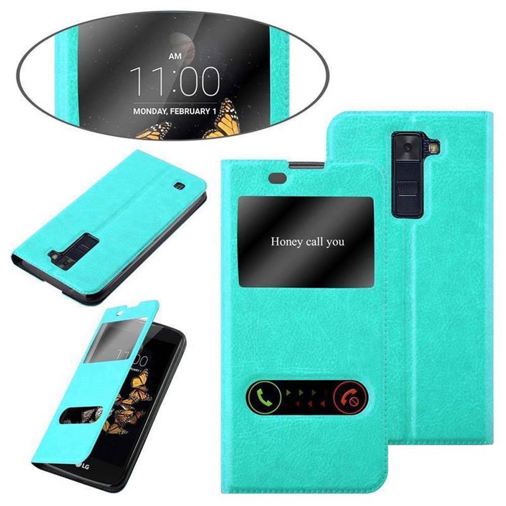 Cadorabo Schutzhülle für LG K8 2016 Hülle in Türkis Handyhülle Book Case Cover Etui
