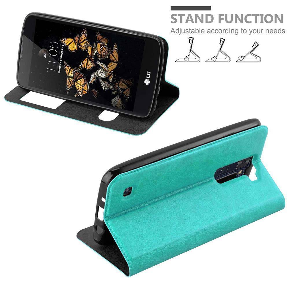 Cadorabo Schutzhülle für LG K8 2016 Hülle in Türkis Handyhülle Book Case Cover Etui