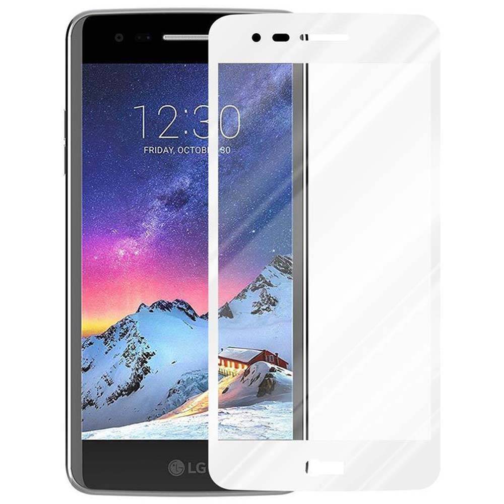 Cadorabo Panzerfolie für LG K8 2017 Schutzfolie in Weiß Vollbild Folie Tempered Display Schutzglas