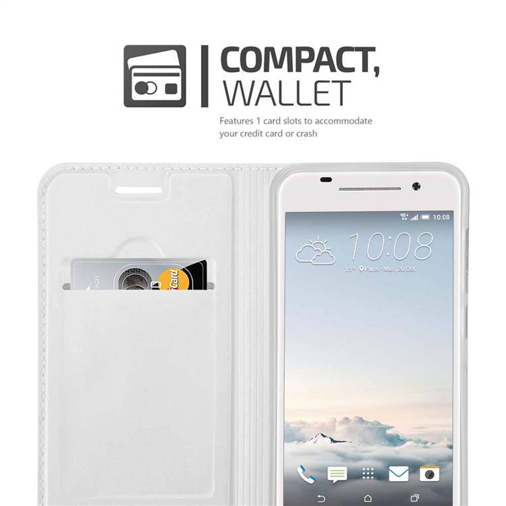 Cadorabo Handyhülle für HTC ONE A9 Schutz Hülle in Silber Cover Etui Book Case Booklet