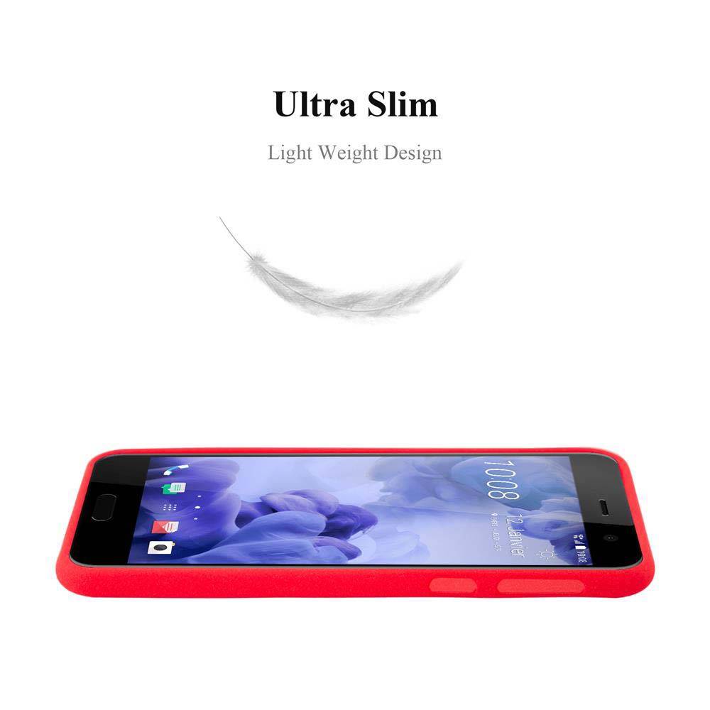 Cadorabo Schutzhülle für HTC U PLAY Hülle in Rot Handyhülle TPU Etui Cover Case